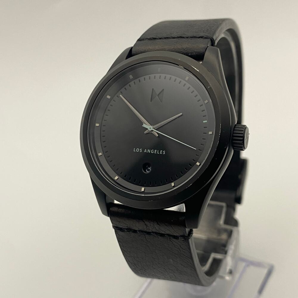 Sleek MVMT Rise Black-on-Black Watch - 39mm Case, New Battery